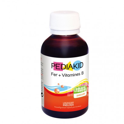 PEDIAKID France Banana Flavored Syrup with Iron Supplement and Vitamin B (2 discount packages)