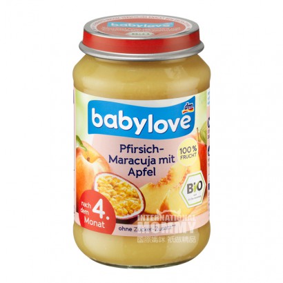 Babylove German Organic Apple Peach Passion Fruit Puree over 4 months old