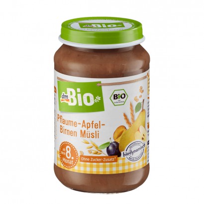 DmBio German Organic Apple Pear Prune Grain Mix Puree over 8 months old