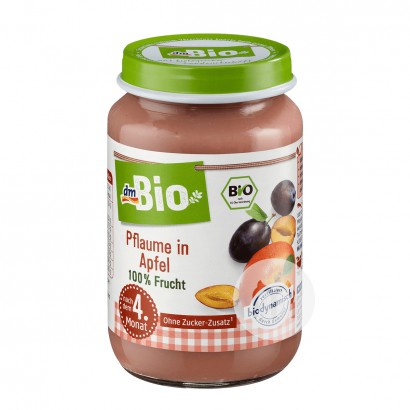 [4 pieces]DmBio German Organic Apple Prune Fruit Puree over 4 months old