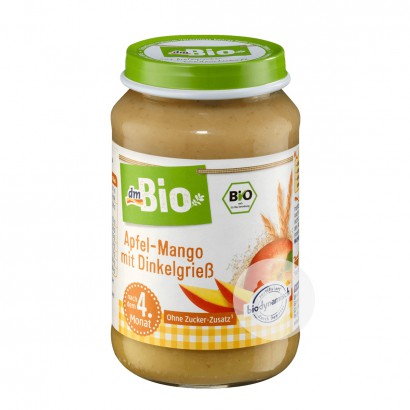 [2 pieces]DmBio German Organic Apple Mango Semolina Mix Puree over 4 months old