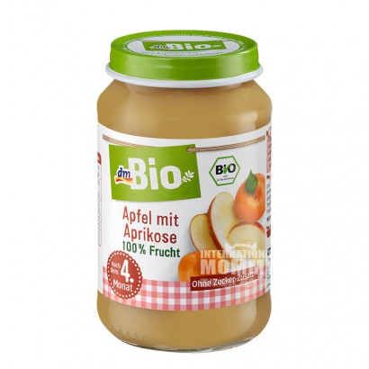 [2 pieces]DmBio German Organic Apple Apricot Fruit Puree over 4 months old