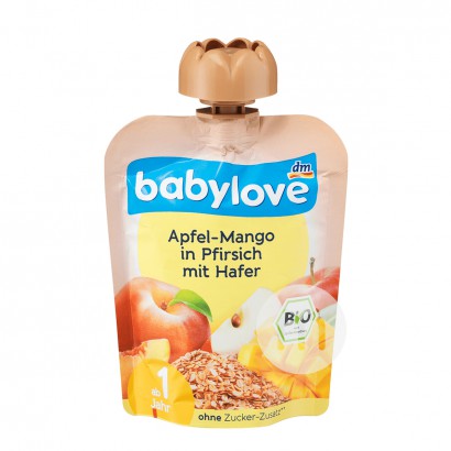 Babylove German Organic Oatmeal Apple Mango Puree Sucking over 12 months*6