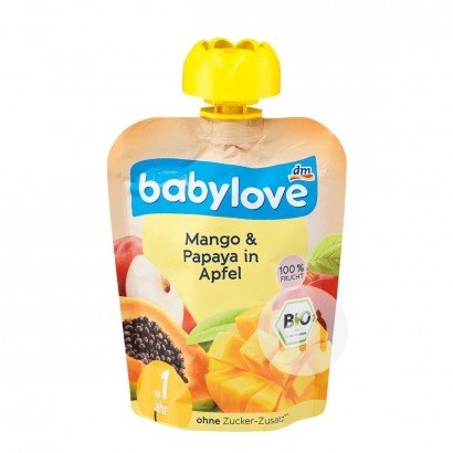 Babylove German Organic Apple Mango Papaya Puree Sucking over 12 months*6