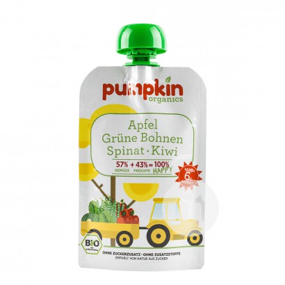 Pumpkin German Organic Apple Green Bean Spinach Kiwi Puree Sucking over 12 months*6