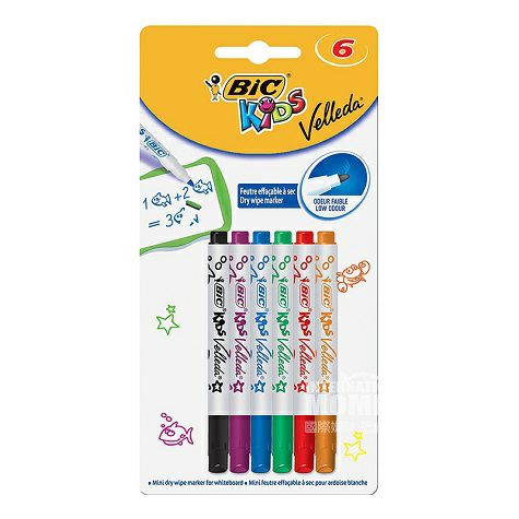 BIC KIDS French children baby mini color whiteboard pens 6 packs overseas local original