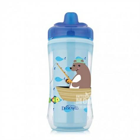 Dr Brown`s American Baby Leakproof Insulation Duckbill Cup Blue 300ml Original Overseas