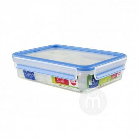 EMSA German square plastic snack box with lid and compartment 1.2L original overseas