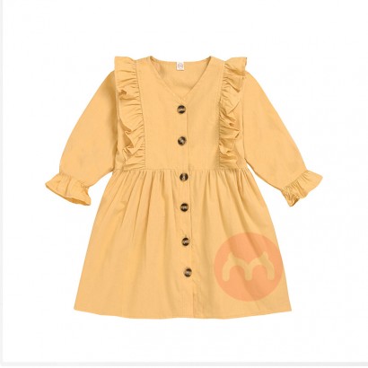 JINXI Autumn button-down frilly baby dress