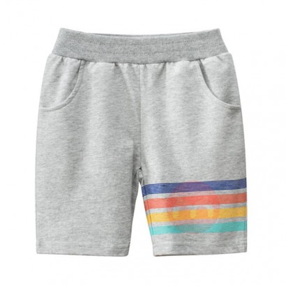 27kids Summer boys wash cotton elastic belt colorful striped shorts