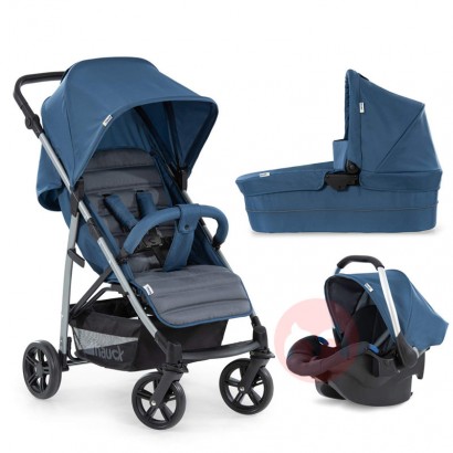 Hauck Collapsible portable three in one blue gray stroller