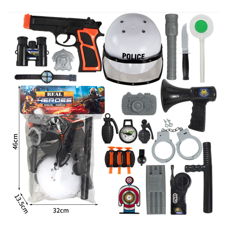 Hot sell juguetes plastic play set role police playing gun game kids for boys