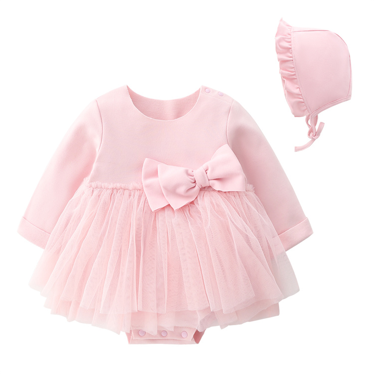 baby clothes wholesale Soft fabric newly big bow design spring and autumn baby dresses baby clothes girls