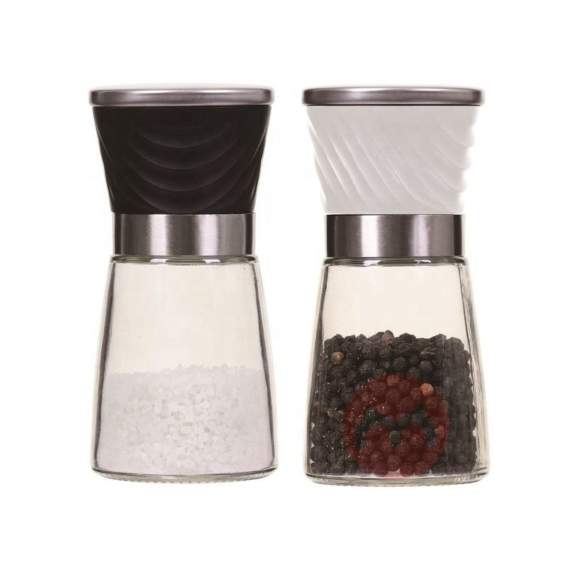 Elmentala Tabletop Easy style Handling Glass Salt& Pepper Mill/Sea Salt Grinder Ceramic Mechanism