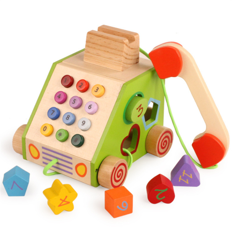 Smart wooden children s toy phone