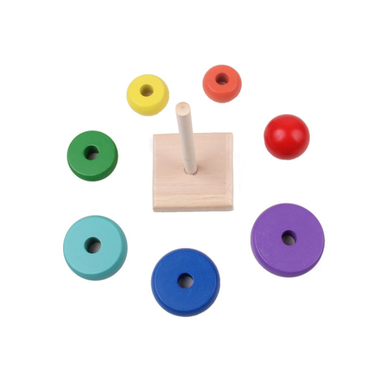 Puzzle wooden mathematical counting stack game