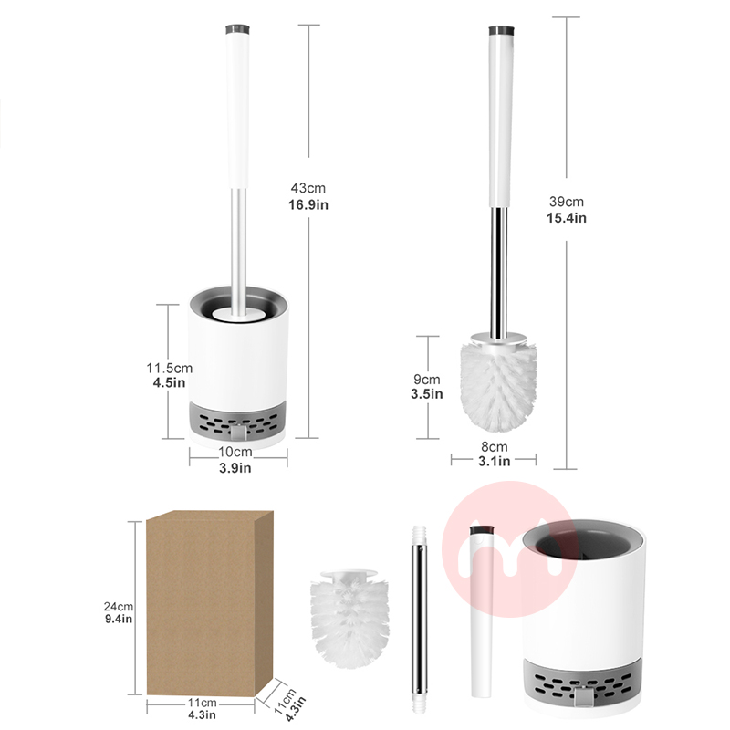 Masthome 2021's new design White Bristles High-Quality Toilet With Small Clip And Plastic Plunger For Bathroom Cleaning