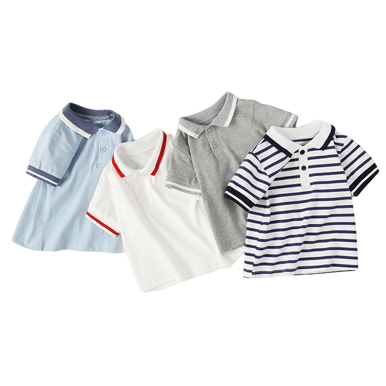 JINXI Striped cotton shirt comfortable soft casual boy T-shirt polo shirt