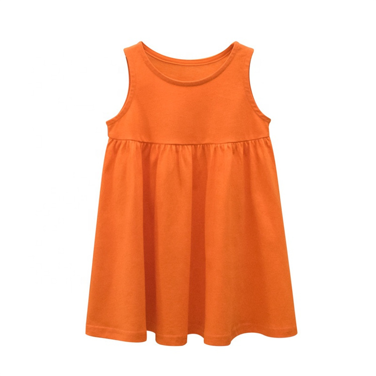 JINXI Children's vest candy color 100% cotton sleeveless solid color dress