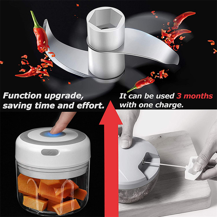 Wireless food vegetable and garlic mincer