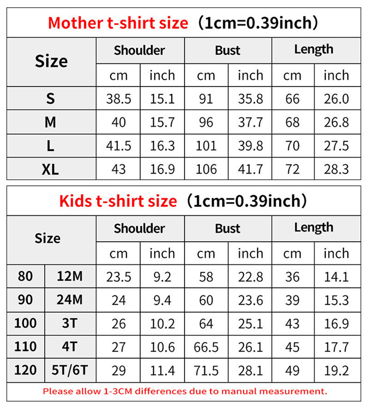 OEM Round Neck monochrome t-shirt parent-child wear