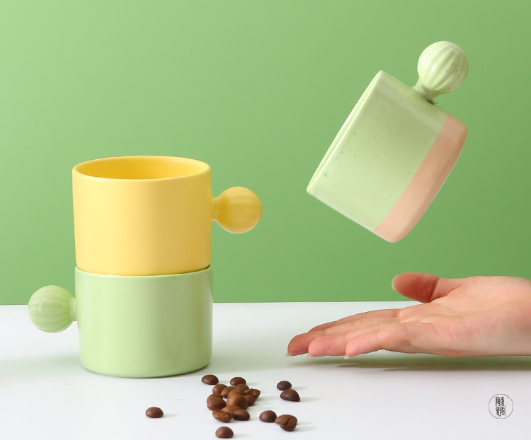 Macarone ball handle coffee cup