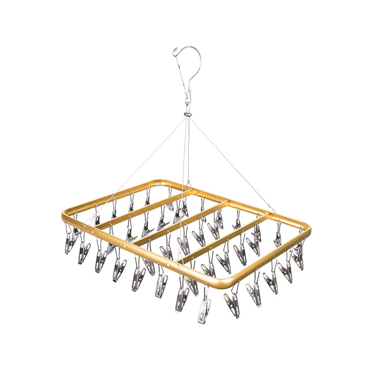 Outdoor clothes drying socks rack multi-functional iron frame 41 clips