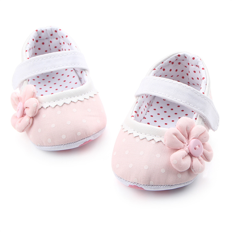 OEM Lovely flowers dot soft baby girl kids shoes