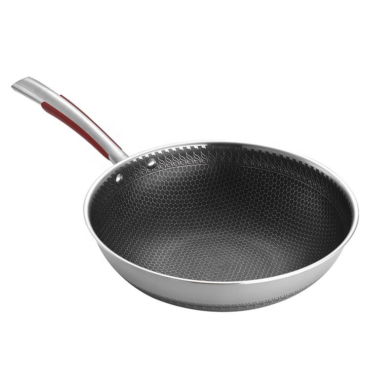 Stainless steel wok single handle
