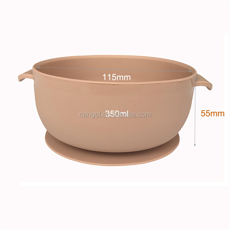 Baby feeding silicone suction cup bowl with cover