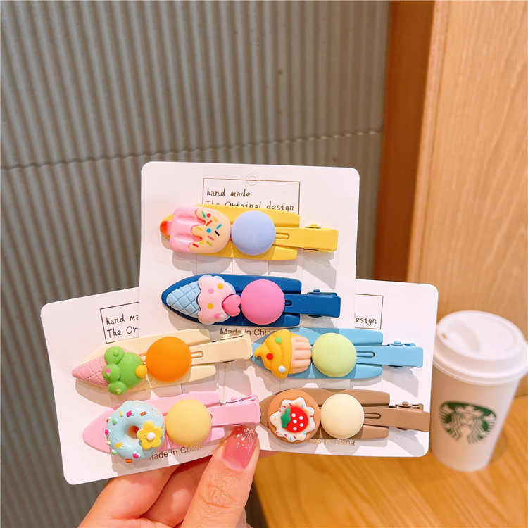 2 pack  cute cartoon colorful children side clip hairpin