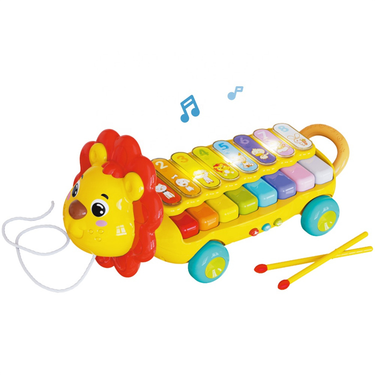 GOODWAY the little lion can drag the musical toy xylophone