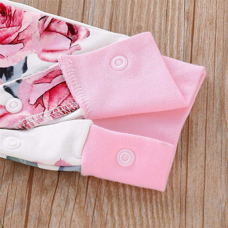 Huanhuan Long sleeved rose flowered long sleeved baby jumpsuit