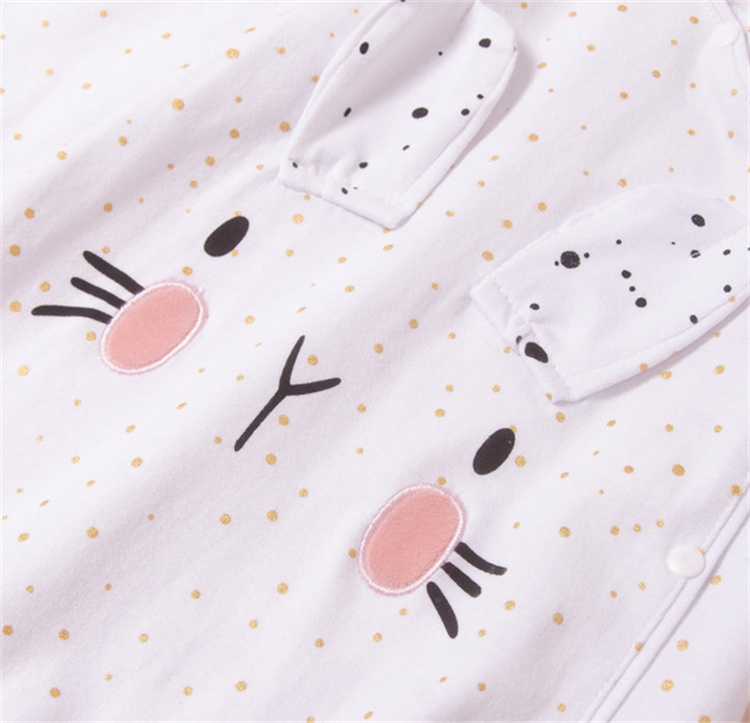Kidskimberry Rabbit embroidered polka dot baby step Onesie