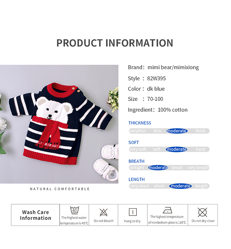 Mimixiong Cartoon pattern autumn and winter baby sweater