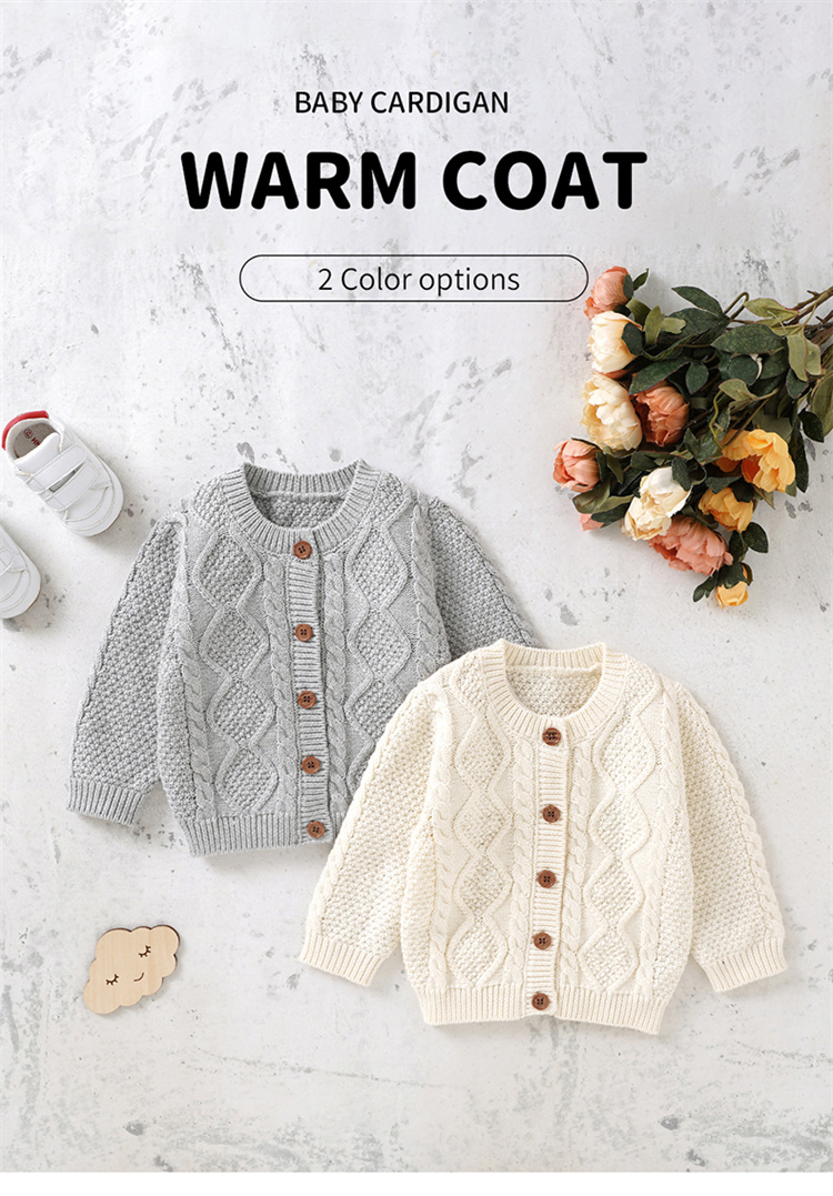Mimixiong Solid color sweater baby cardigan