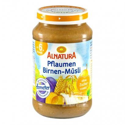 ALNATURA German Organic Plum Pear Whole Wheat Puree*6 