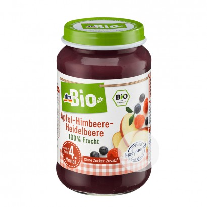 DmBio German Organic Apple Raspberry Blueberry Puree over 4 months old