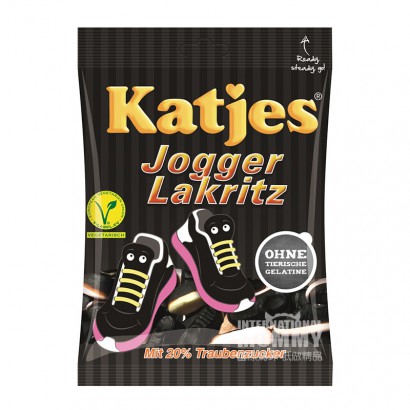 Katjes German Black Sneakers Shape Licorice Gummy 200g *4