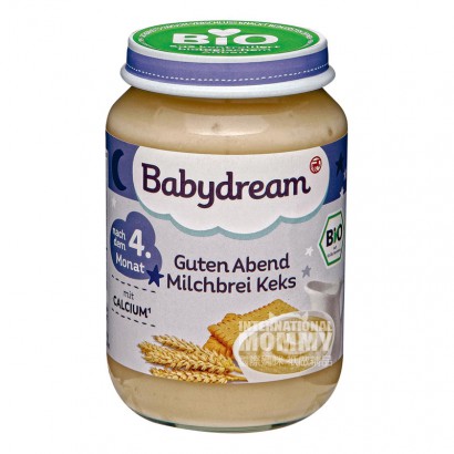 Babydream German Organic Milk Pudding Biscuits Good Night Puree over 4 months old *6