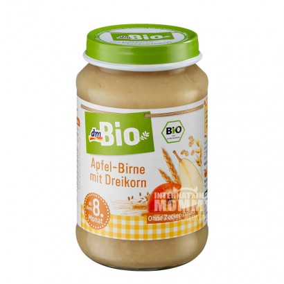 DmBio German Organic Apple Pear Oatmeal Grain Mix Puree over 8 months old