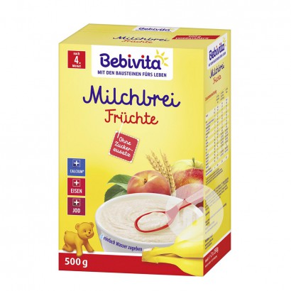 [2 pieces]Bebivita German Cereals Fruit Milk Nutrition Rice Noodles over 4 months 500g