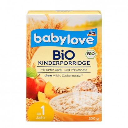 Babylove German Organic Apple Peach Cereal Cereal over 12 months
