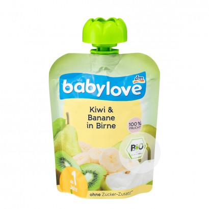 Babylove German Organic Kiwi Banana Pear Puree Sucking over 12 months*6