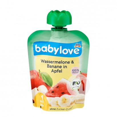 Babylove German Organic Apple Watermelon Banana Puree Sucking over 12 months*6
