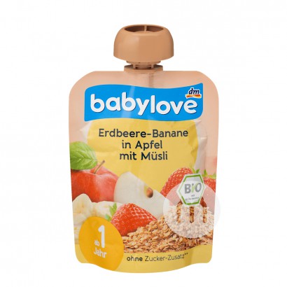 Babylove German Organic Strawberry Banana Apple Muesli Sucking over 12 months*6