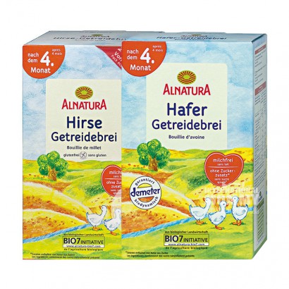 [4 pieces] ALNATURA German Organic Millet Semolina Rice Noodles*2+Organic Oatmeal*2 over 4 months