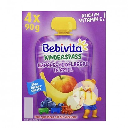 Bebivita Germany Banana blueberry and apple puree sucking for more than 12 months 360g