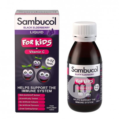 Sambucol England Black elderberry syrup 1-12 years old contains VC