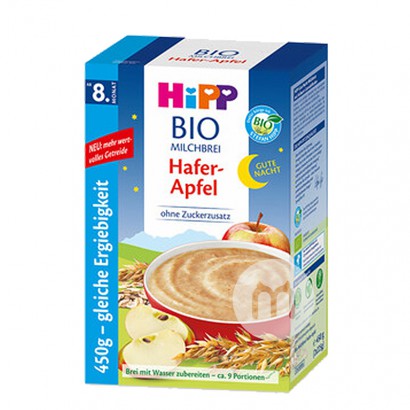 HiPP Germany  Organic Oatmeal, apple goodnight rice noodles for more than 8 months 450g